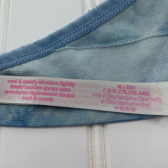 Victoria Secret PINK Halter Style Blue Tie-Dye Sports Bra Size M - Picture 6 of 7